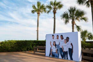 Photo of Custom photo wall with models, fall product launch