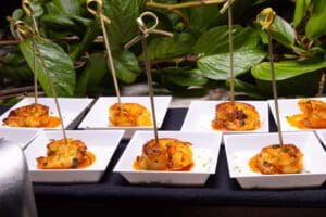 Photo of shrimp appetizer for a Blue Spark Event Design - Product Launch Miami