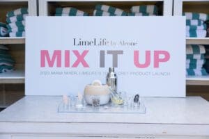 Photo of Poster and skin care products for a Blue Spark Event Design - Product Launch Miami 6