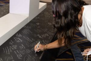 Photo of interactive moment during registration