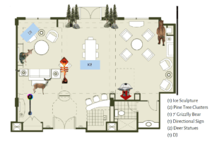 Photo of a Blue Spark Floor plan for canadian themed event