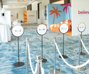 Branded Orlando Corporate Conference, Hallway with custom signs and brand activations