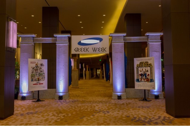 Photo of a TOGA Themed event Entrance