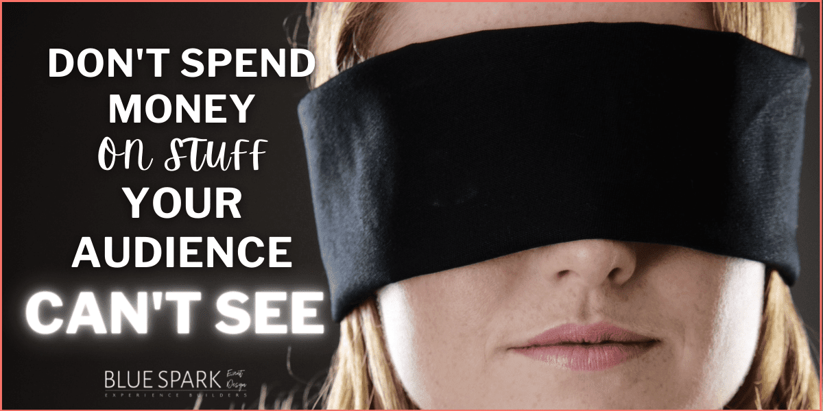 Photo of woman in blindfold with title of blog