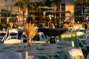 Photo of wheat centerpiece on tropical linen at the Hilton San Diego Bayfront