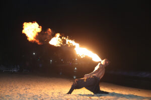 Fire Performer on beach in Dominican Republic