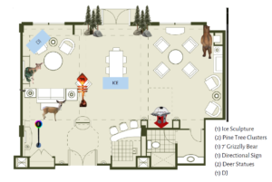 Photo of a Blue Spark Floor plan for canadian themed event