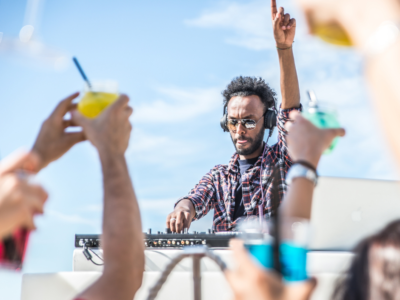 Photo of DJ on the beach
