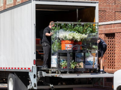 Photo of Load in for floral at a corporate event