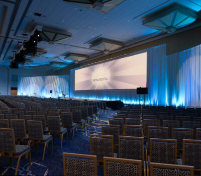 Photo of 70ft wide screen for general session