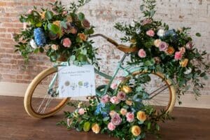 Bike surrounded by floral