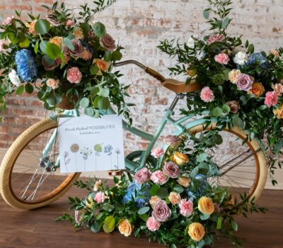 Bike surrounded by floral