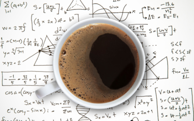 Coffee sitting on a math sheet